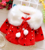 Baby Girl Winter Warm Cape Toddler Jacket  0-2Y  (Red)