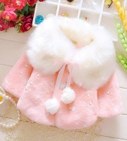 Baby Girl Winter Warm Cape Toddler Jacket  0-2Y  (Pink)