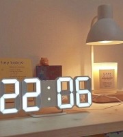 3D Digital Wall Clock LED Table Clock Time Alarm Temperature Date Sound Control Night Light With Remote Control Clock