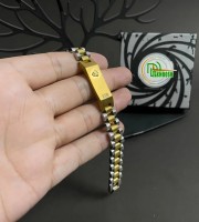 Original Rolex Crown Design Stylish Men's Stainless Steel Bracelet (Gold-Silver) coad 333